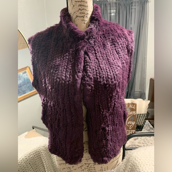 CALYPSO Christiane Celle 100% rabbit fur vest size Medium - Picture 1 of 16